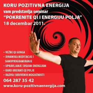 KORU POZITIVNA ENERGIJA vam predstavlja seminar “POKRENITE QI I ENERGIJU POLJA”